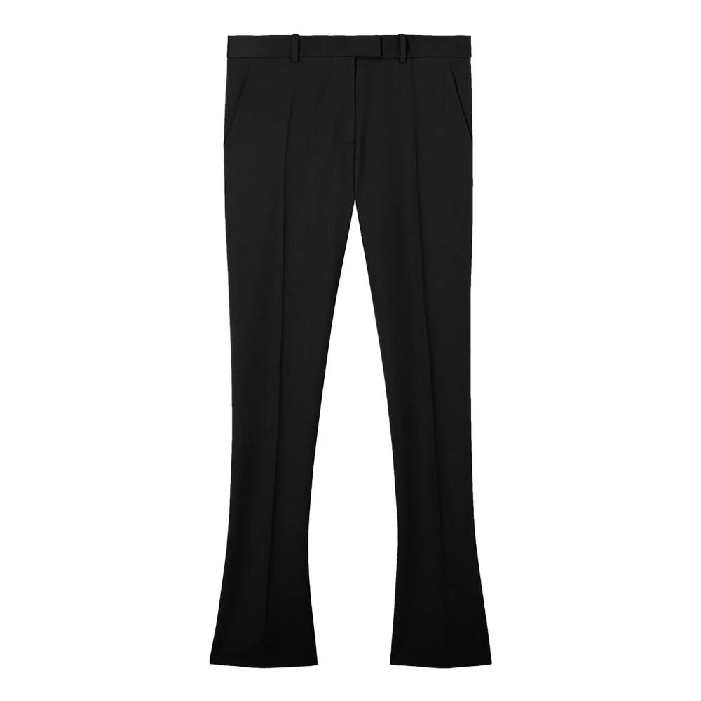 The Attico Zwarte Wol Flare-Leg Broek Black Dames
