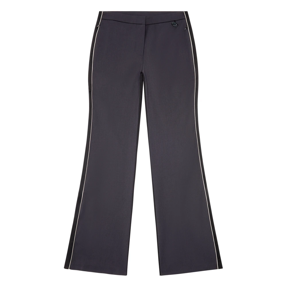 Diesel Flared pants in wool blend and double knit Gray Dames