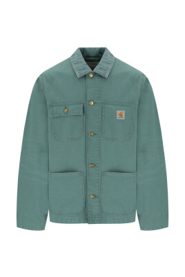 veste-en-toile-verte-avec-col-en-velours-cotele