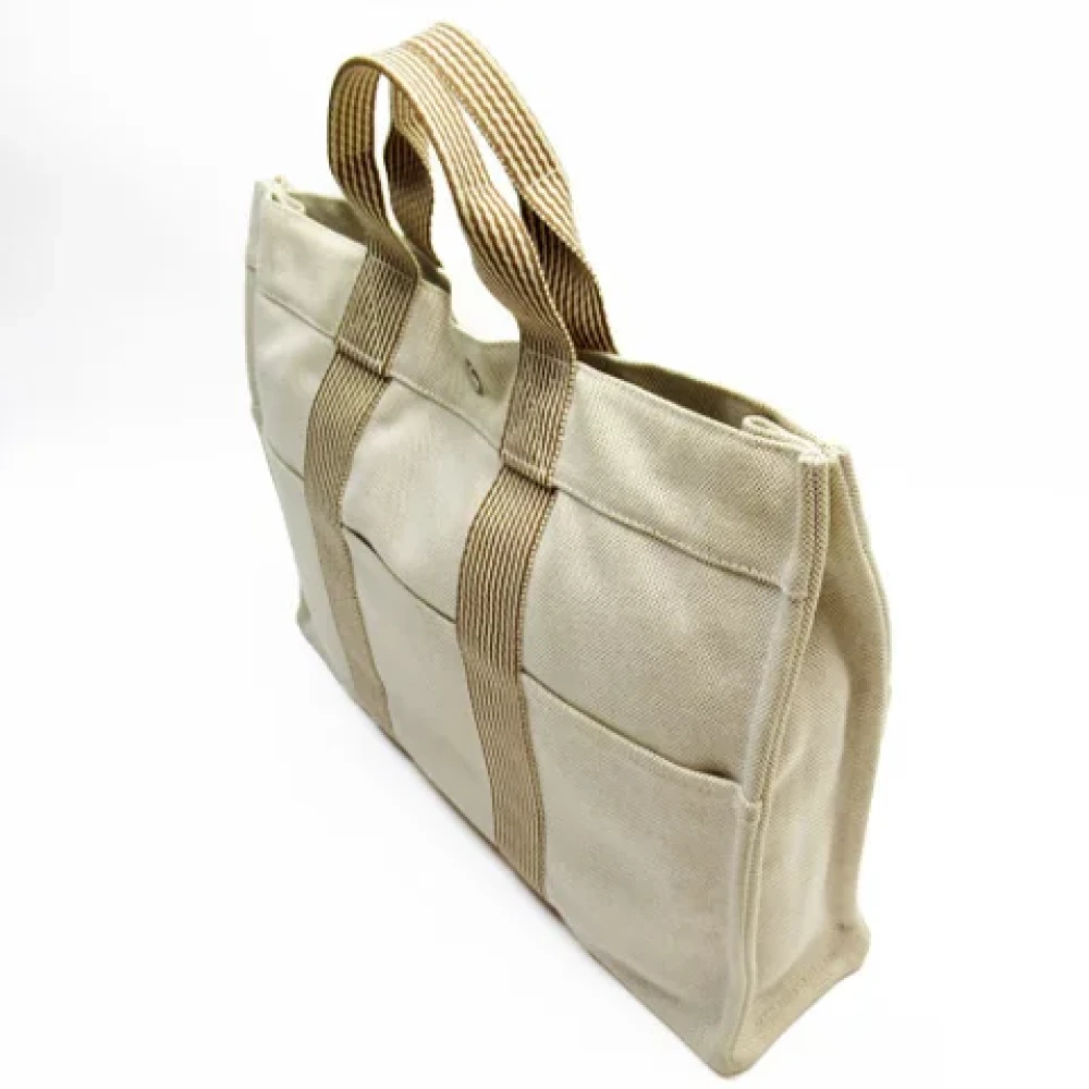 Hermès Vintage Pre-owned Canvas handbags Beige Unisex