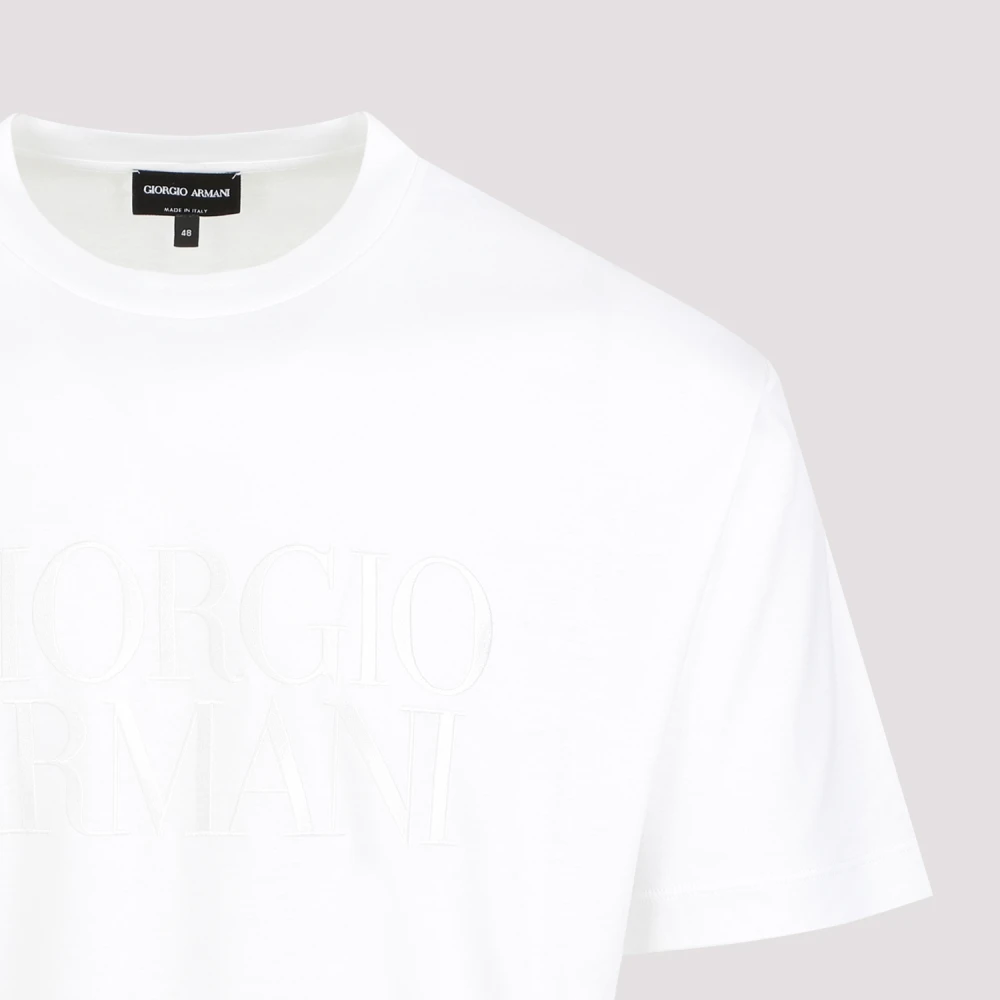 Giorgio Armani Optisch Wit T-Shirt White Heren