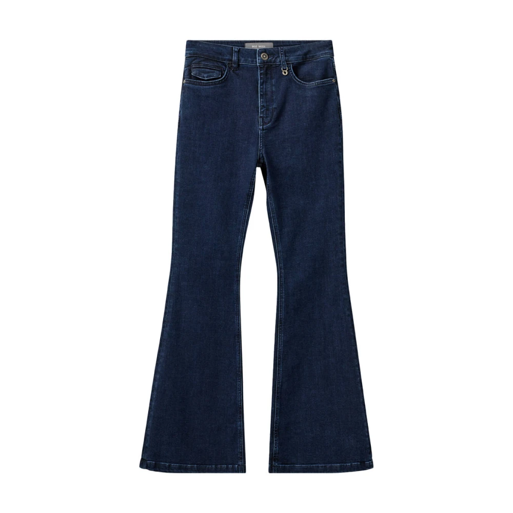 MOS MOSH Hoge taille 70's stijl jeans met hartdetail Blue Dames