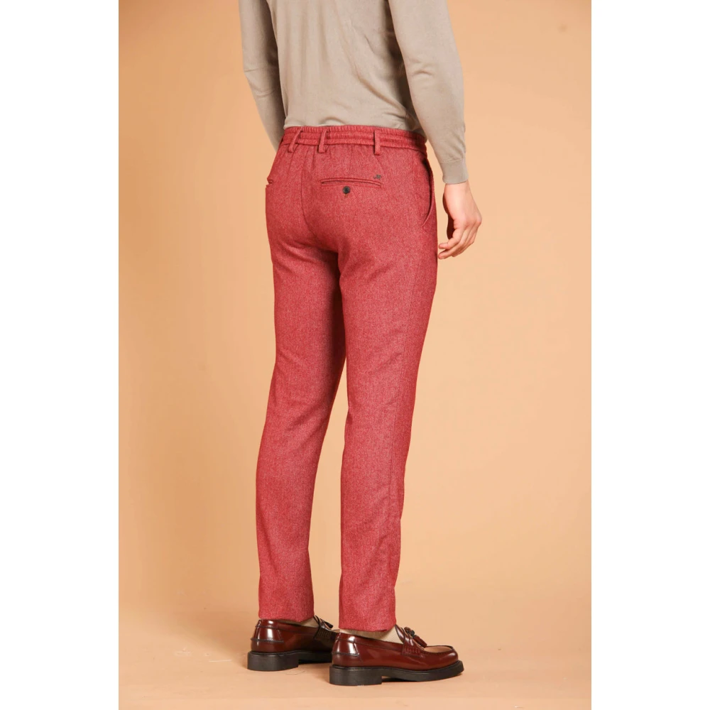 Mason's Wol-Effekt Flanel Extra Slim Fit Chino Broek Red Heren