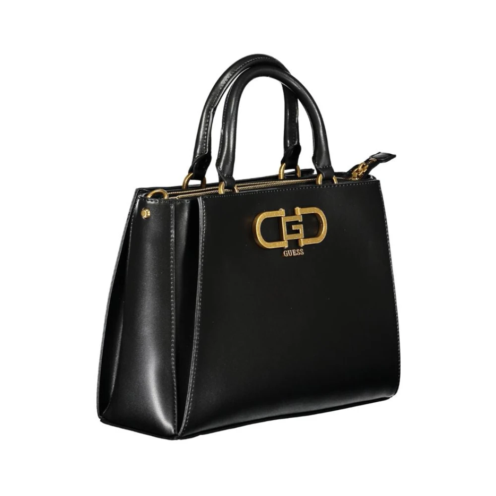 Guess Zwarte polyethyleen handtas met verstelbare schouderband en meerdere compartimenten Black Dames