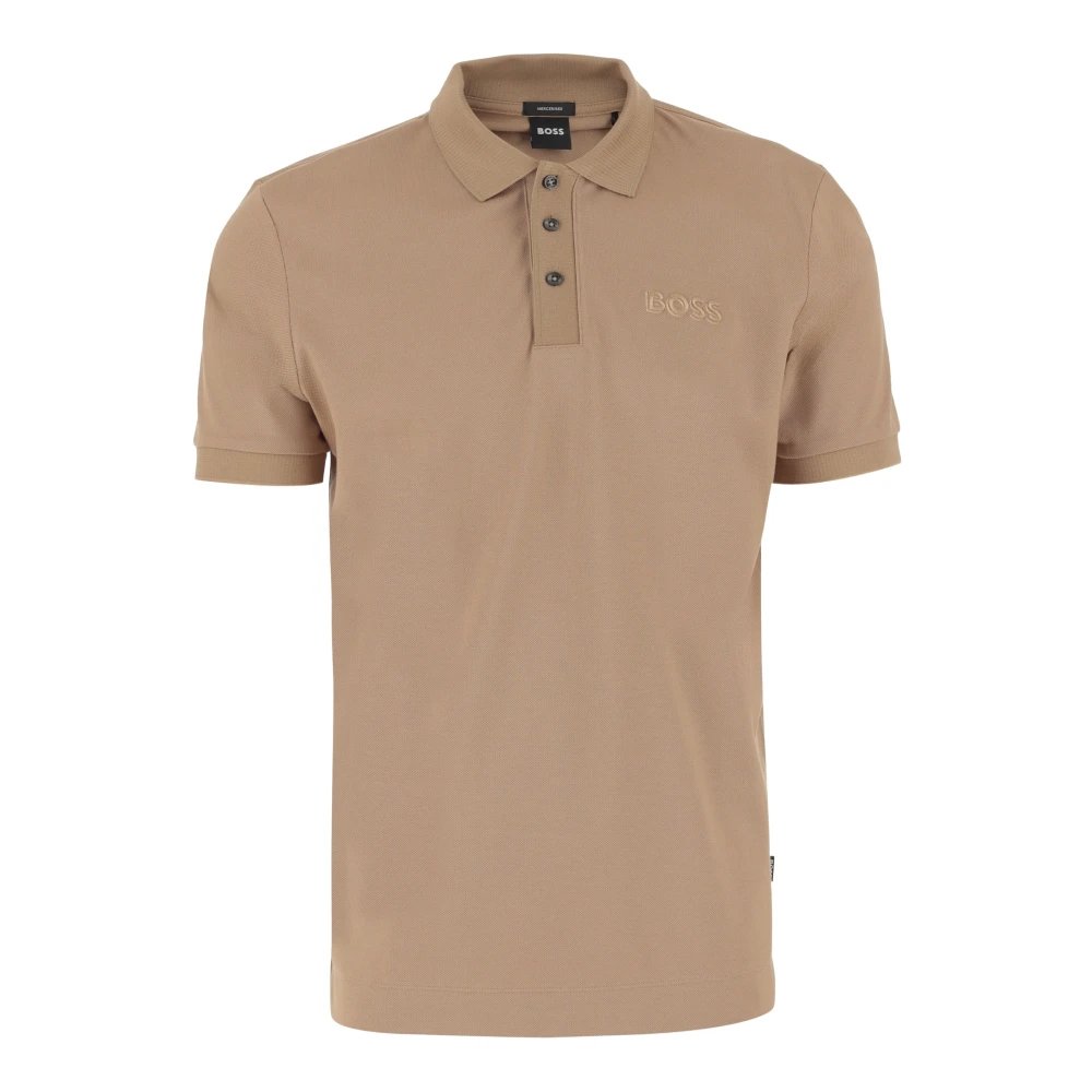 Hugo Boss Katoenen Polo Shirt met Logodetail Beige Heren