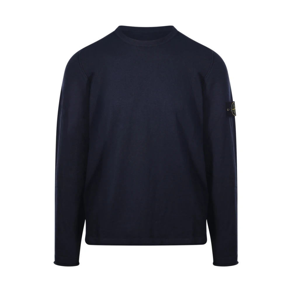 Stone Island Blue Crew Neck Jumper - Male - Round-Neck Knitwear - S - Knitwear
