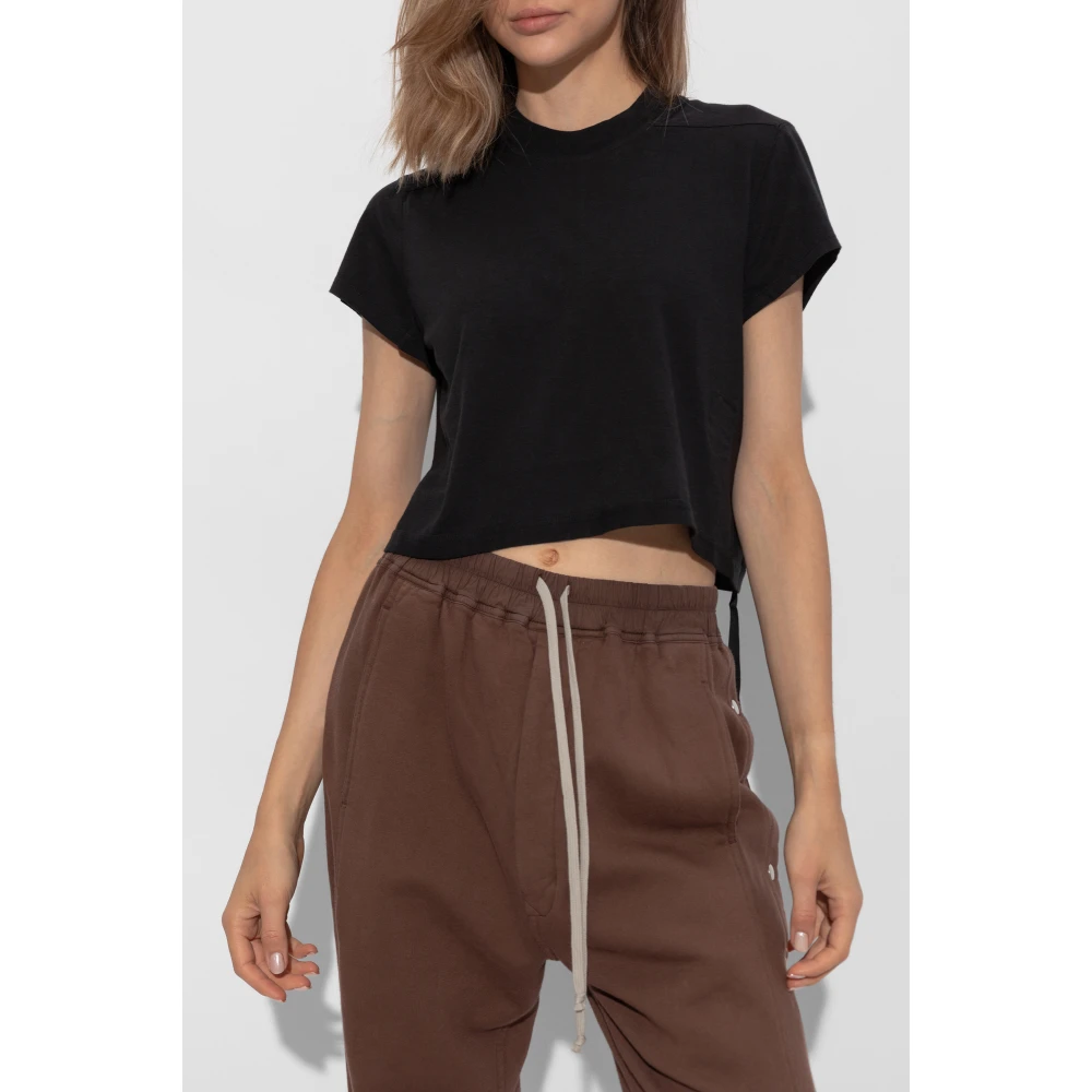 Rick Owens Top Cropped Small Level T Black Dames