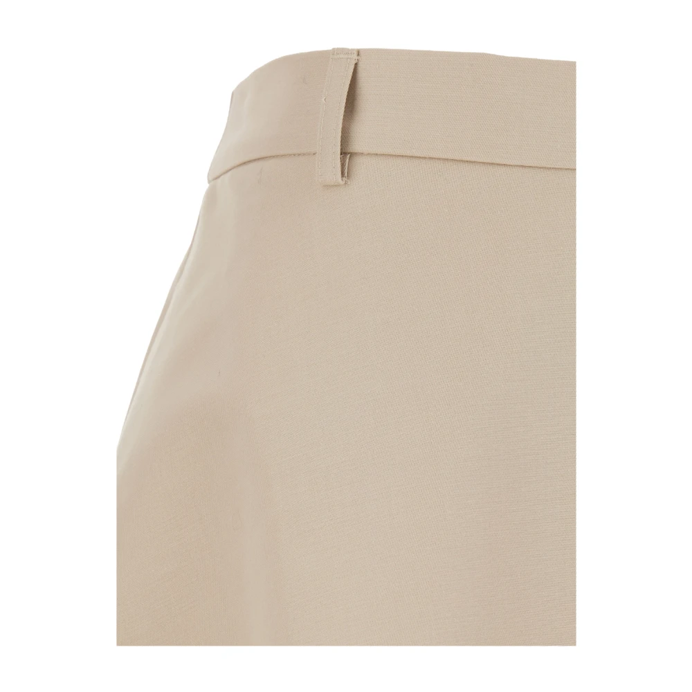 Róhe Beige Wijd Uitlopende A-Lijn Rok met Riem Beige Dames