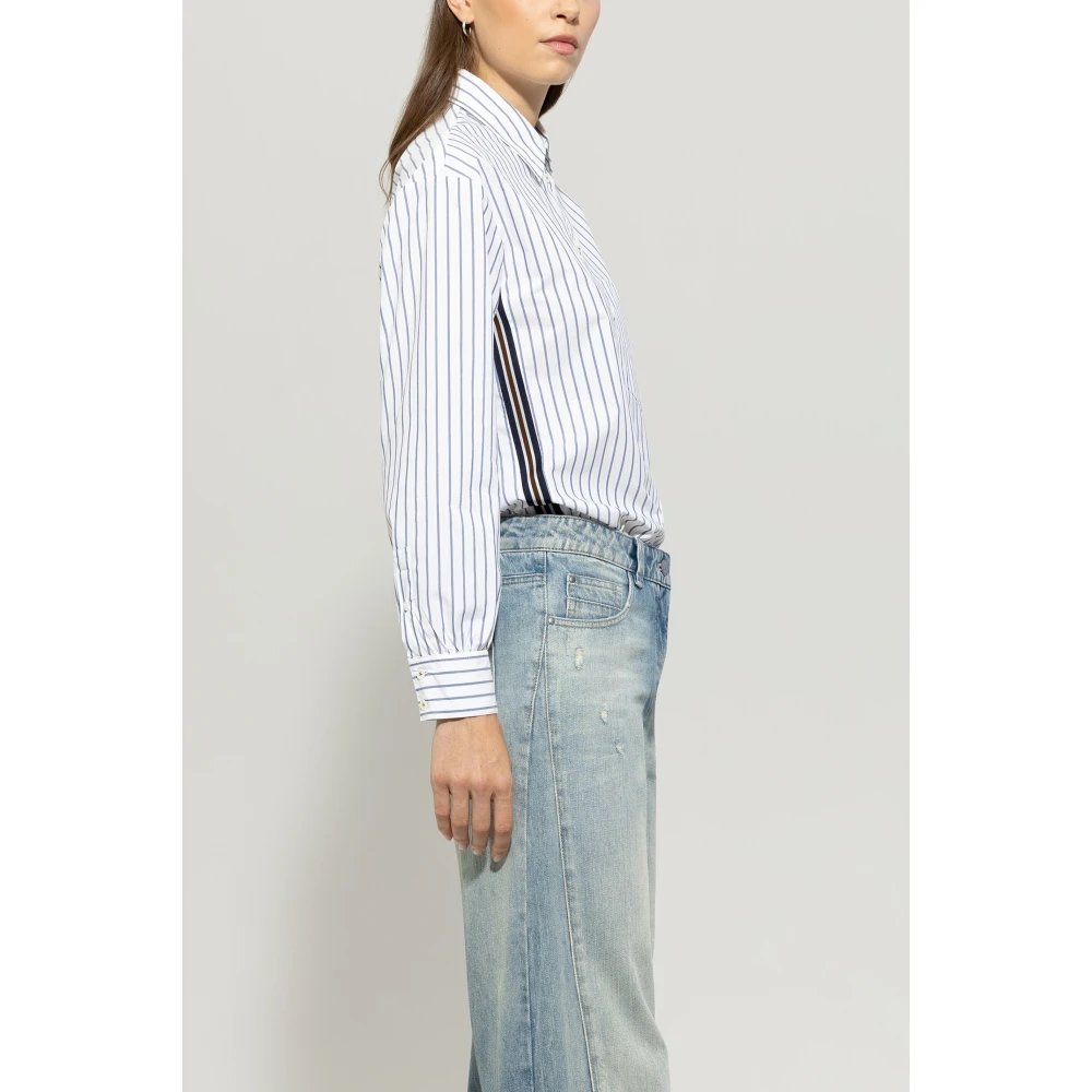 LUISA CERANO Gestreepte blouse met fantasie strepen Blue Dames
