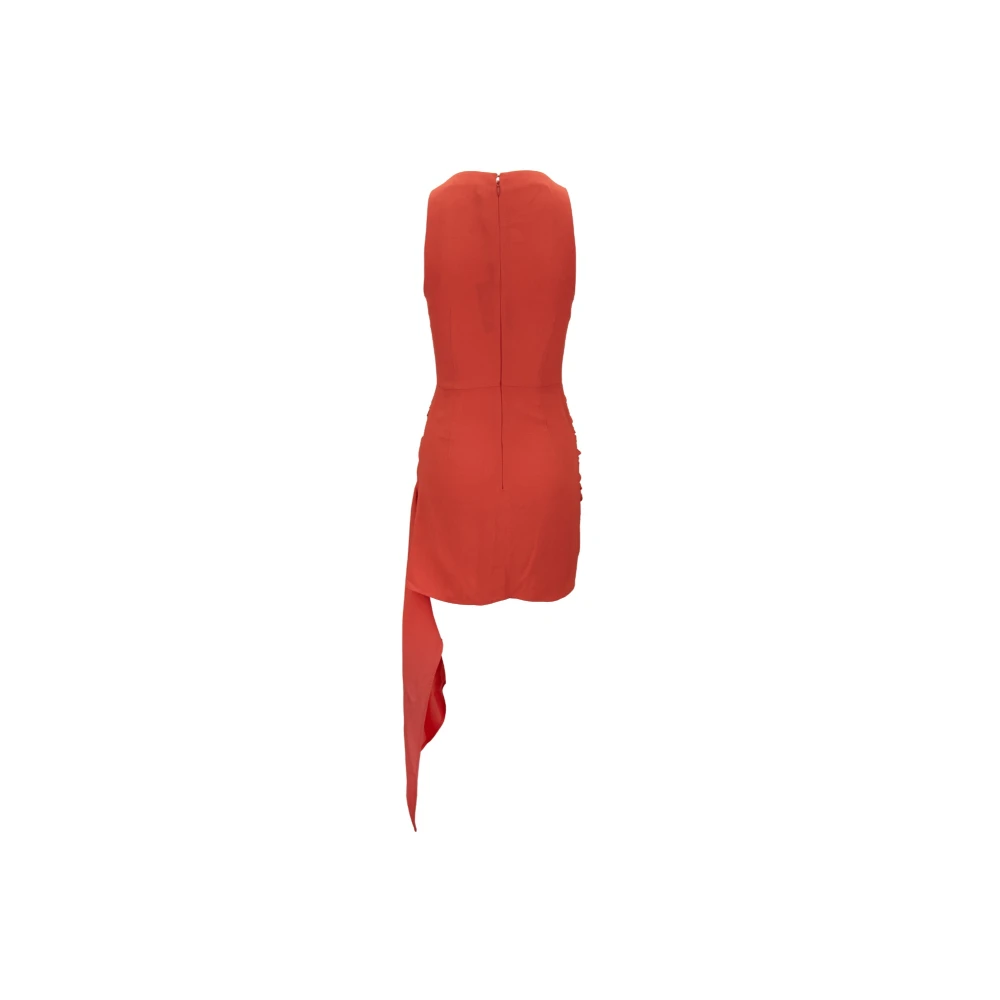 Elisabetta Franchi Jurk met Korte Mouwen Rits en Haak Orange Dames