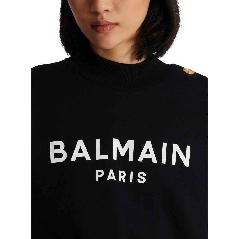 Balmain Sweatshirt met Bamain Paris print Black Dames