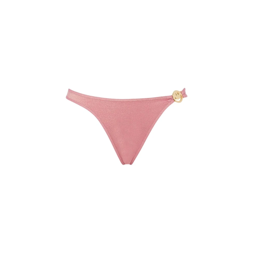 Moschino Bikinis, Female, 2XL, Smiley® Lurex Jersey Swim Briefs Pink