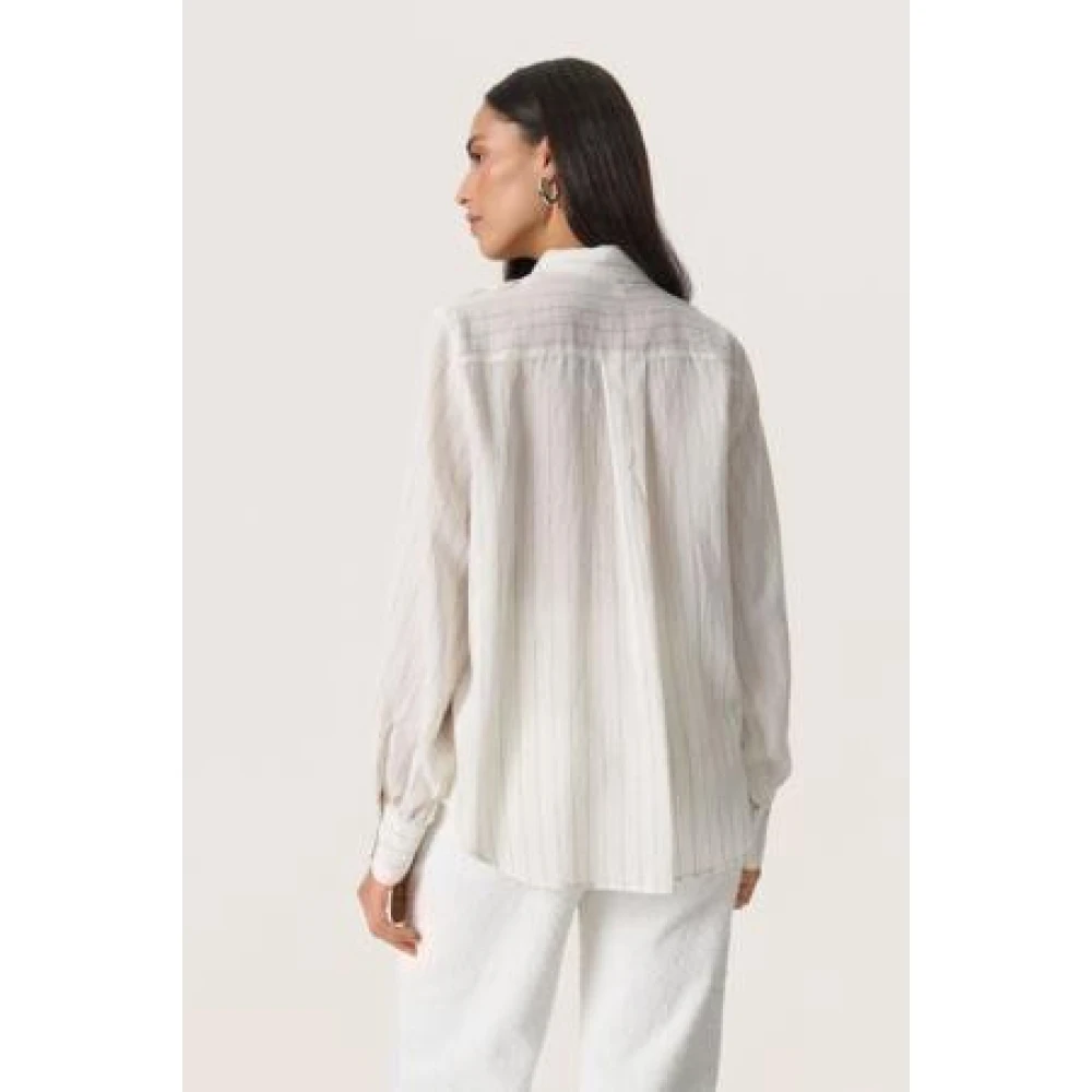 Soaked in Luxury Nature Stripe Shirt Beige Dames