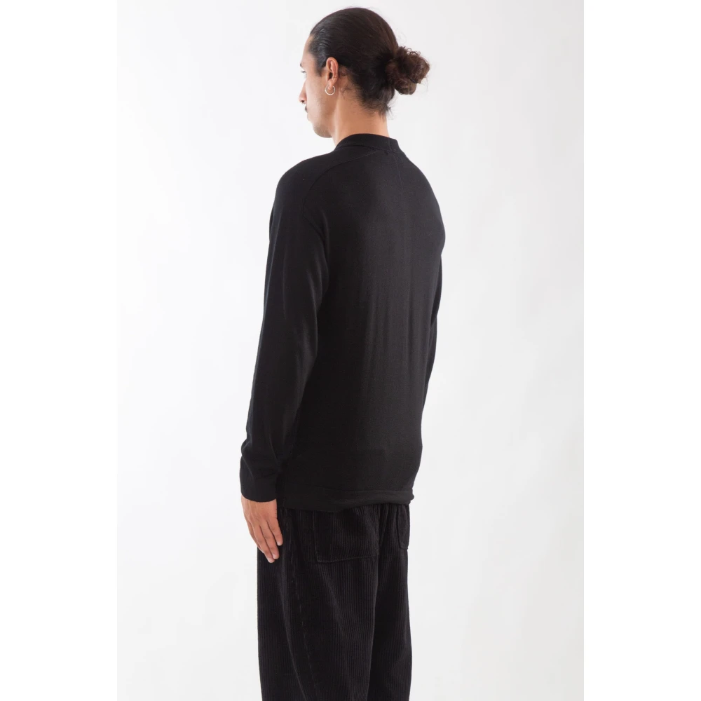 Transit Gebreide losse pasvorm shirt Black Heren