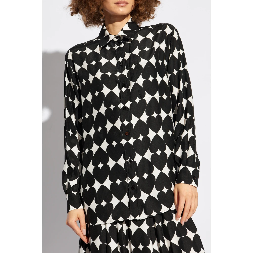 Moschino Shirt met bedrukt patroon Black Dames