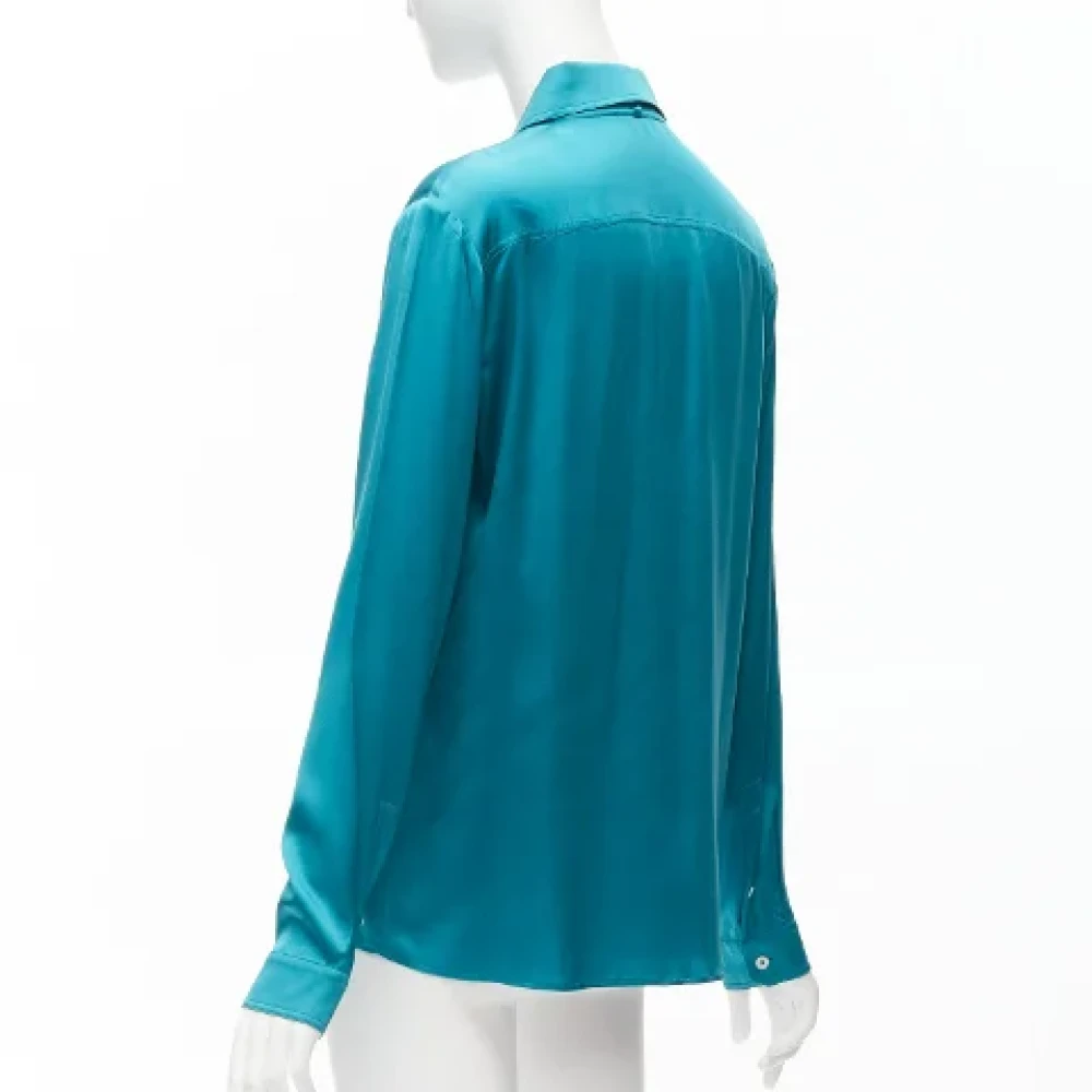Gucci Vintage Pre-owned Silk tops Blue Dames