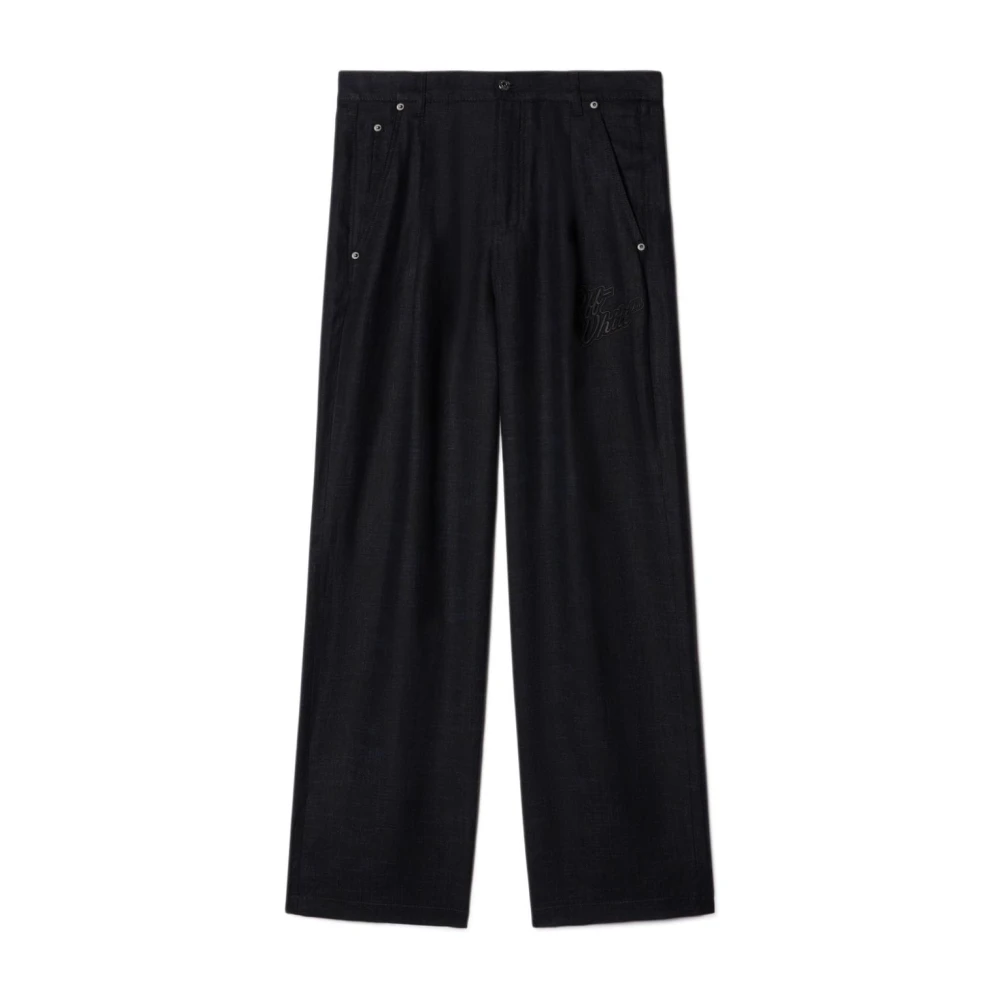 Off White Wide Trousers Black Heren