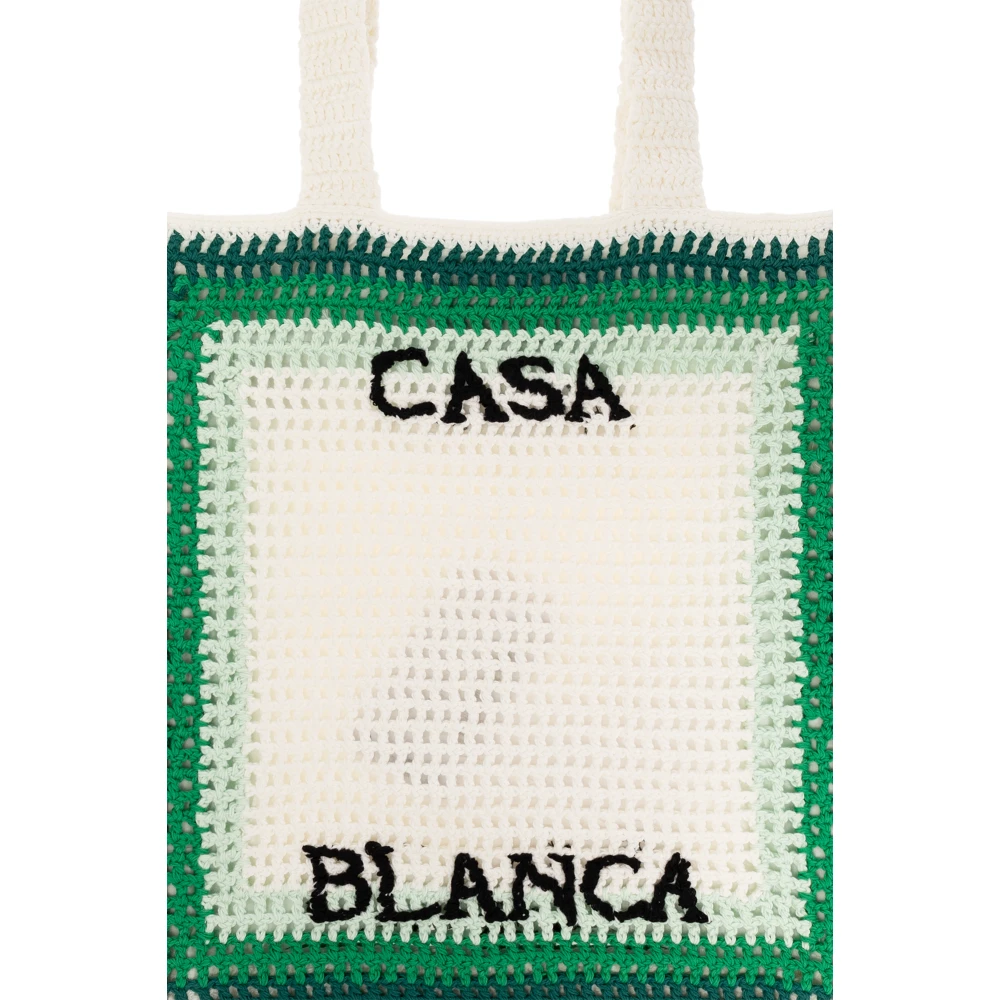 Casablanca Shopper tas met logo White Unisex