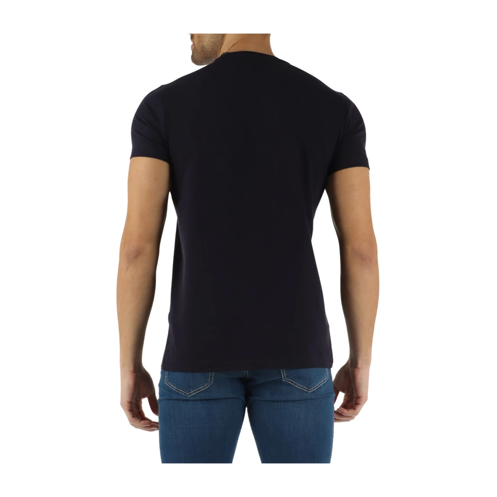 Calvin Klein Slim Fit Katoenen Stretch T-Shirt met Voor Logo Patch Blue Heren