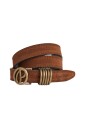 ceinture-en-daim-marron-avec-logo