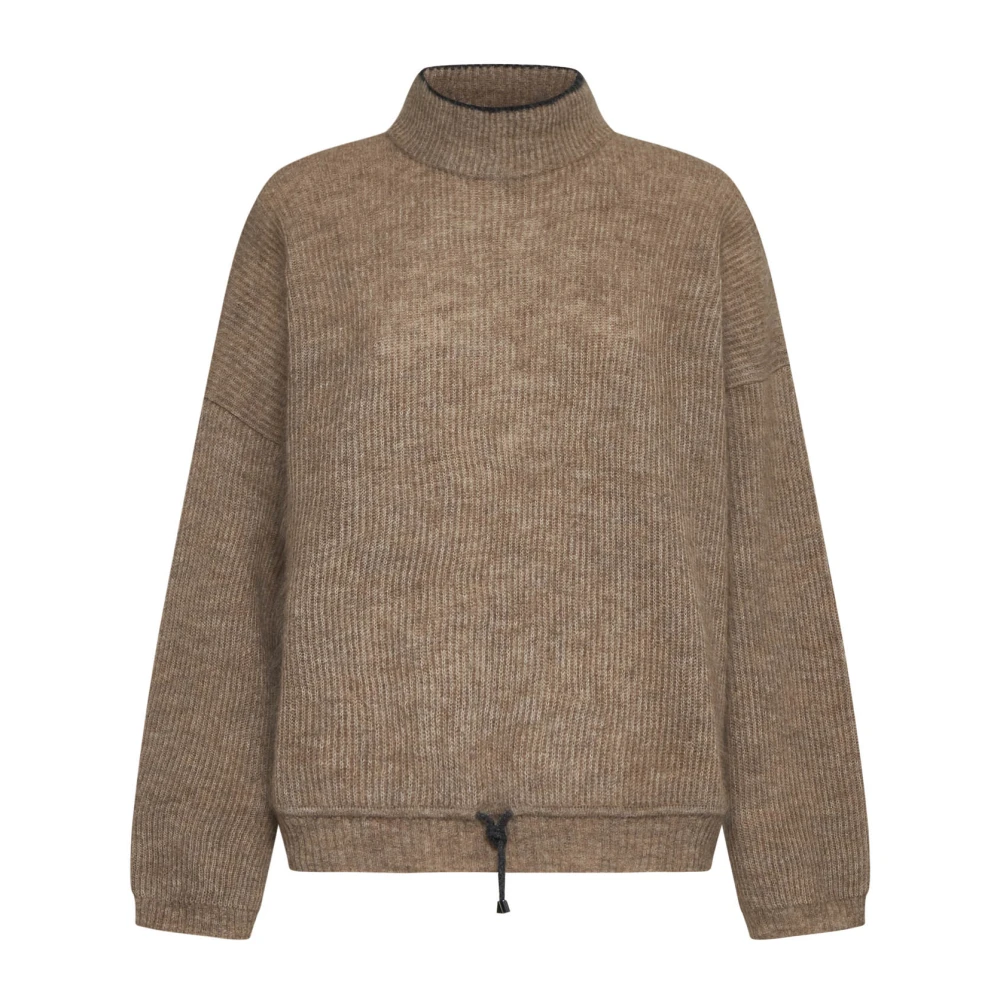 BRUNELLO CUCINELLI Ribgebreide Mohair Wol Trui Brown Dames