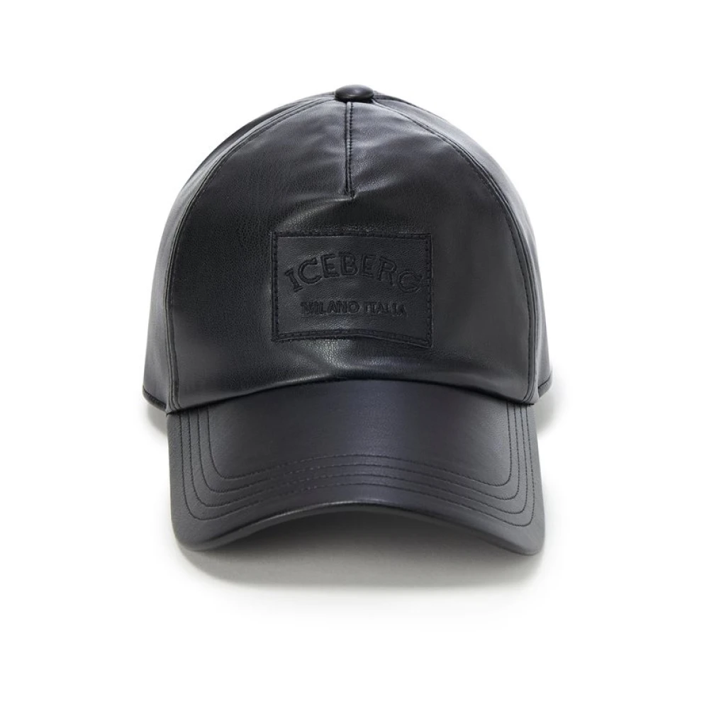 Iceberg Baseballpet van imitatieleer Black Dames