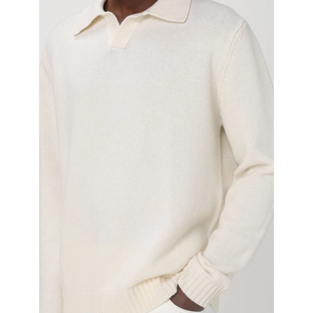Aspesi Wollen Tennis Trui Beige Heren