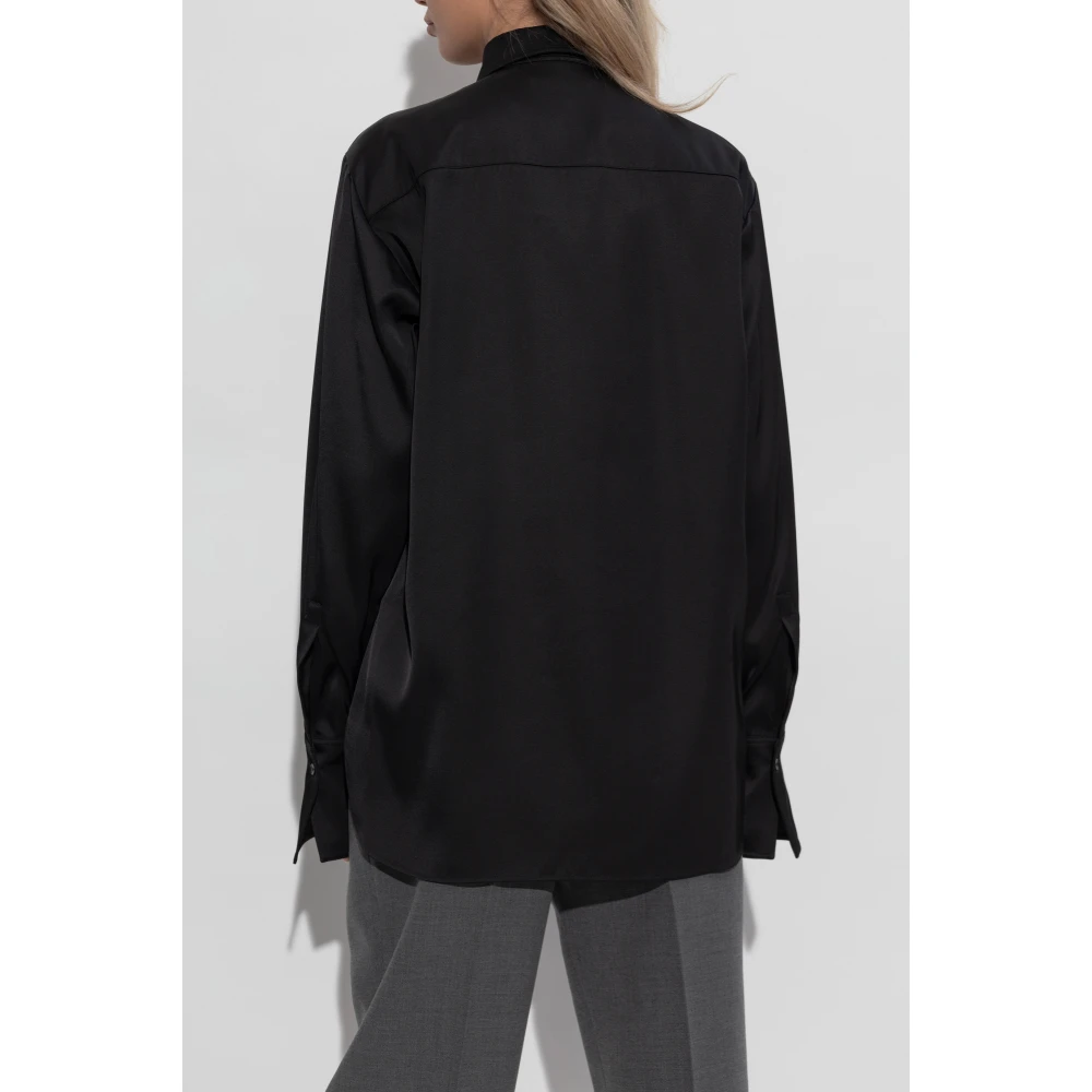 Jil Sander Shirt met zijden afwerking Black Dames