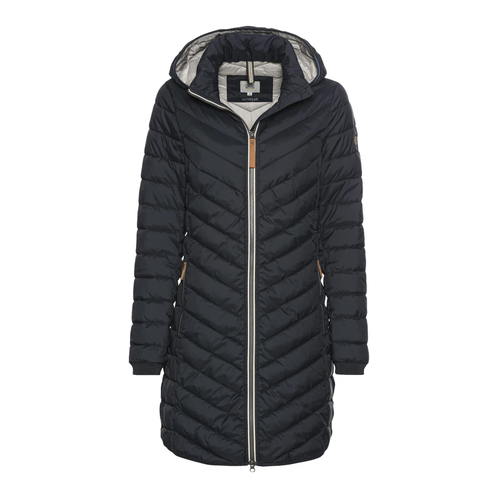 Camel active Gewatteerde Navy Jas met Capuchon Blue Dames