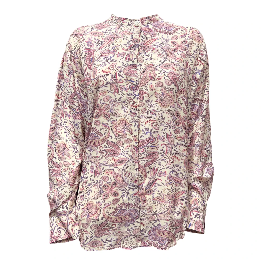 Isabel Marant Étoile Gedrukte Wijde Blouse met Opstaande Kraag Multicolor Dames