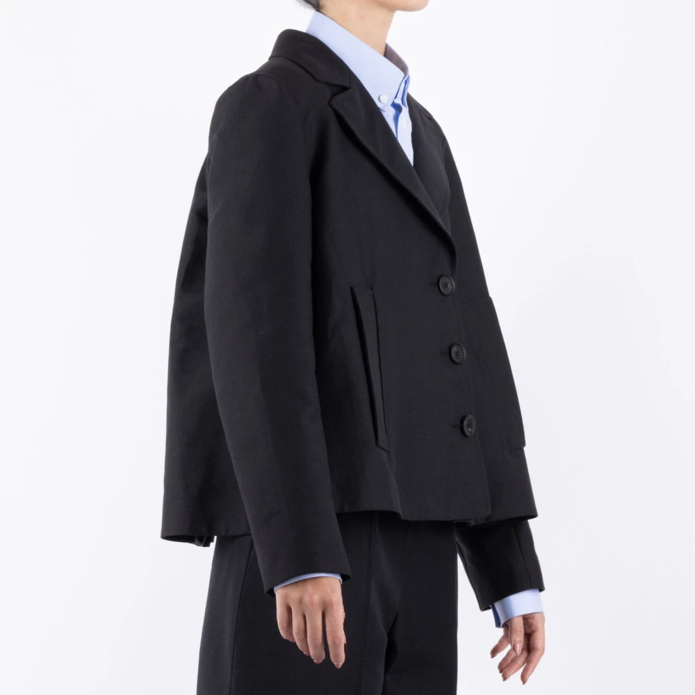 Marni Zwarte Katoenen Cady Jas Black Dames