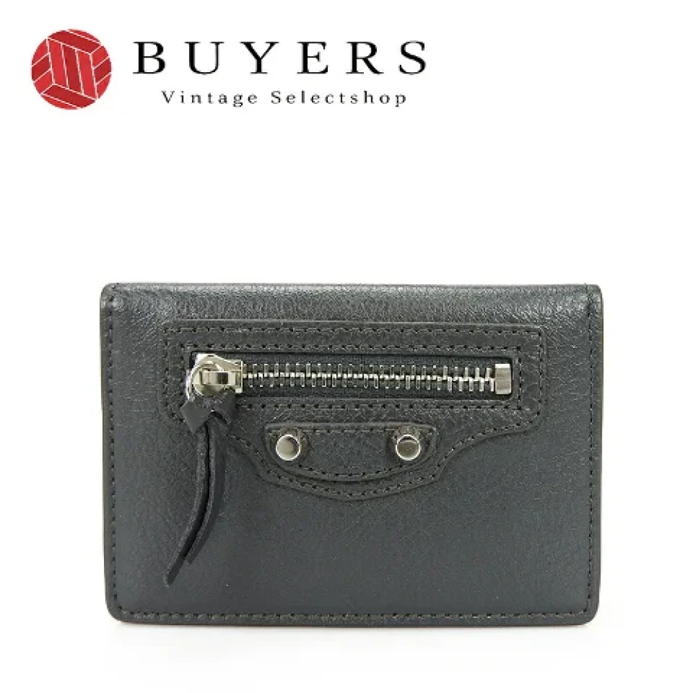 Balenciaga Vintage Pre-owned Leather wallets Gray Dames