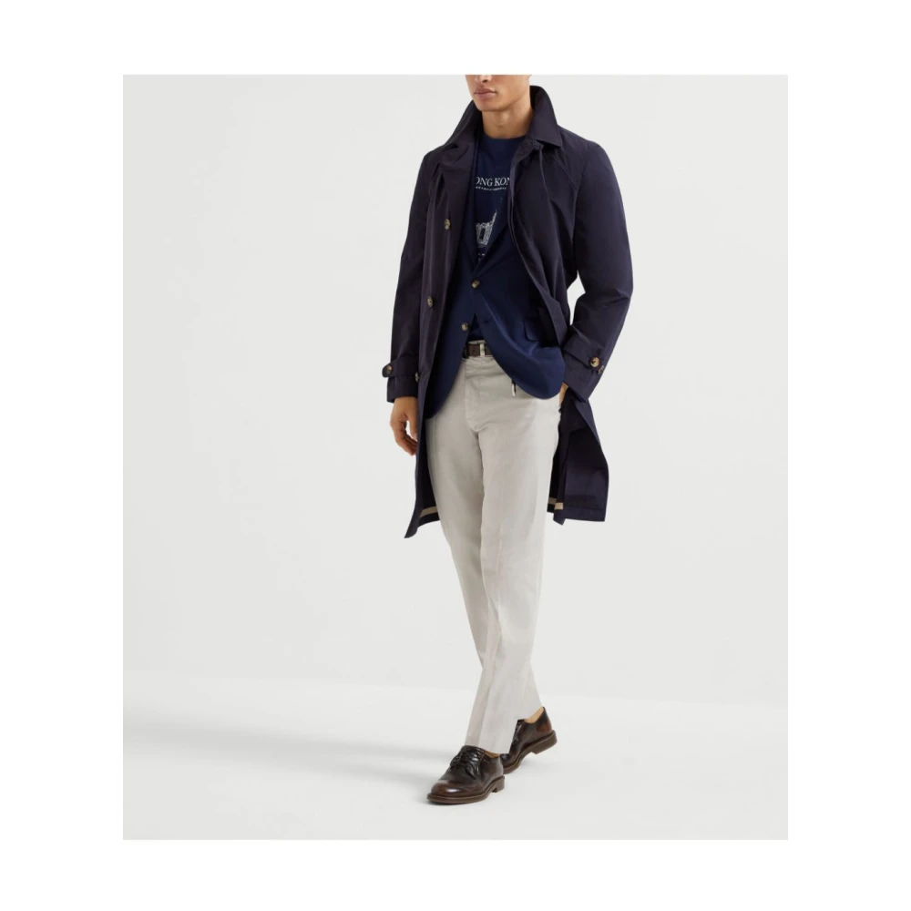 BRUNELLO CUCINELLI Beige Katoenen Gabardine Broek Beige Heren
