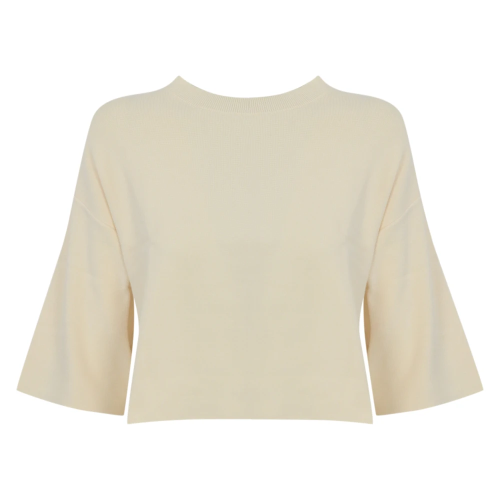 Max Mara Weekend Beige Viscose Trui met Wijde Mouwen Beige Dames