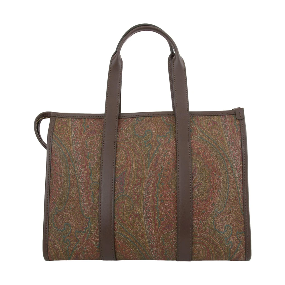 ETRO Fantasia Arnica Leren Top Handvat Tas Brown Dames