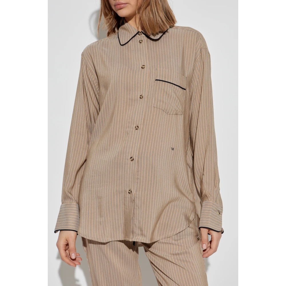 Victoria Beckham Gestreept shirt Beige Dames