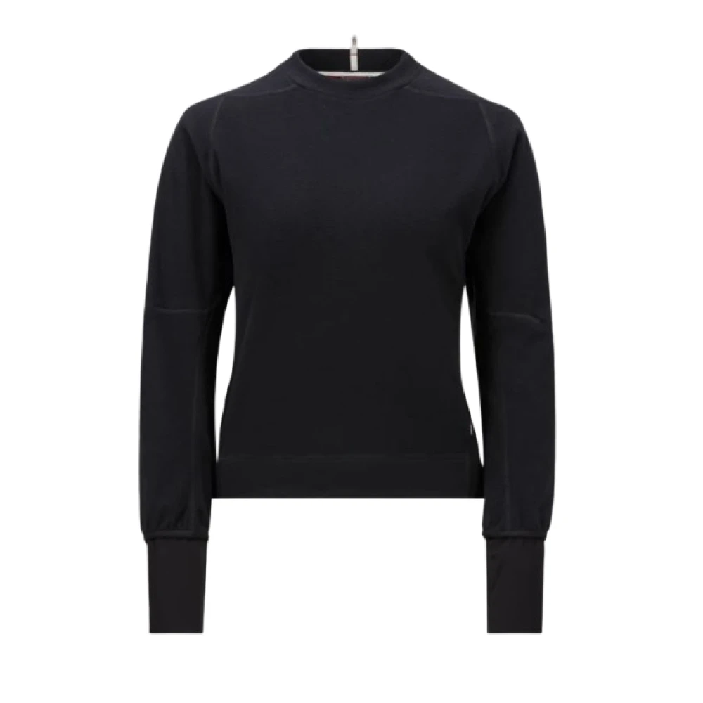 Moncler Logo-Appliqué Fleece Sweatshirt met reflecterende details Black Dames