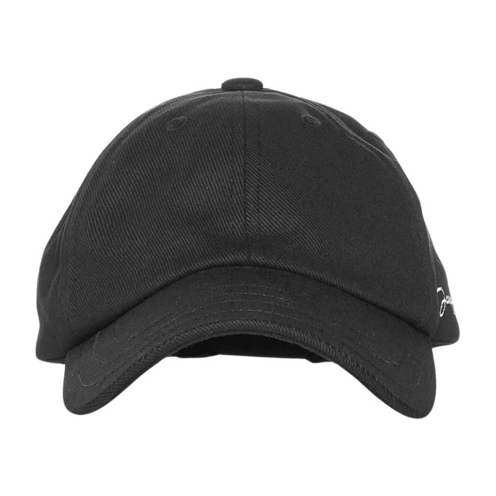 Jacquemus Baseballpet met contrasterend logo borduursel Black