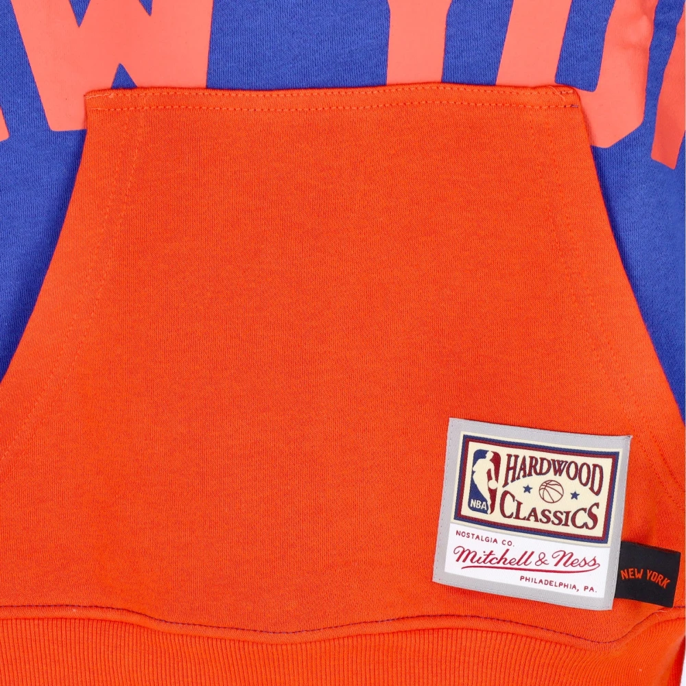 Mitchell & Ness NBA Big Face Hoodie Hardwood Classics Blue Heren