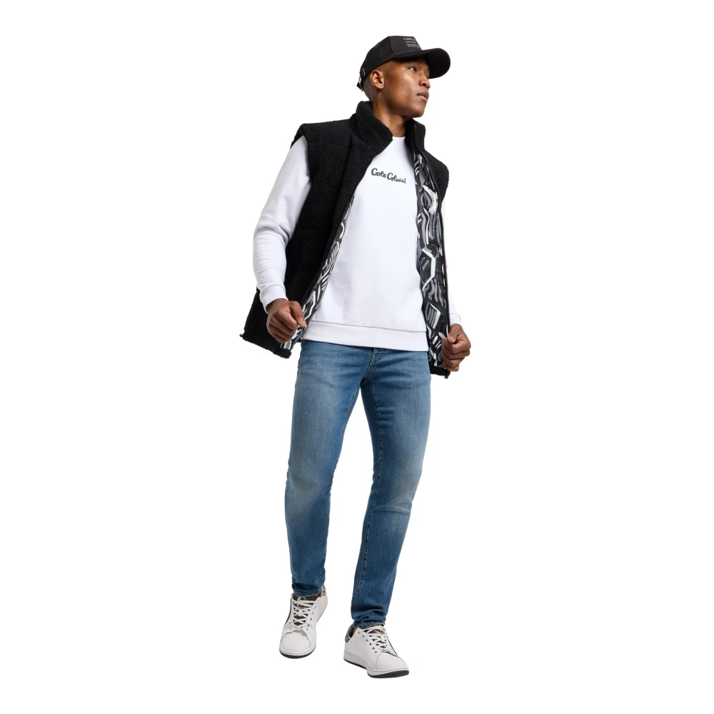 carlo colucci Teddy Vest Stijlvol Comfortabel Laagjesstuk Black Heren