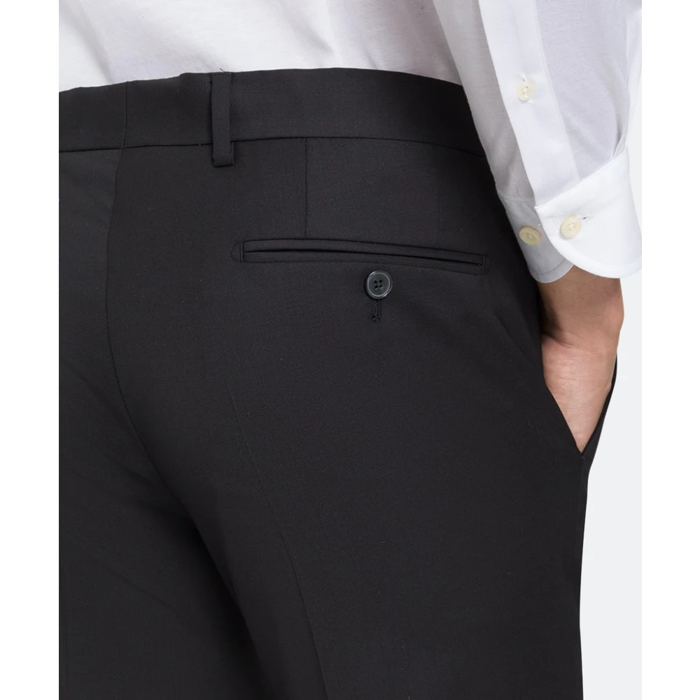 BALDESSARINI Moderne pasvorm wollen broek zwart Black Heren
