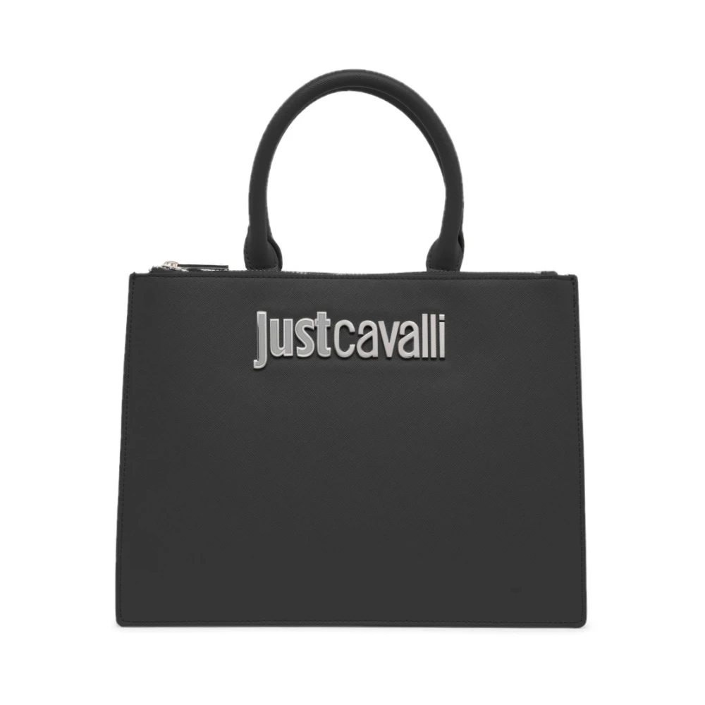 Just Cavalli Wit Rechthoekige Handtas met Gouden Accenten White Dames