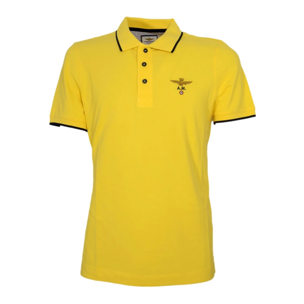 Aeronautica Militare Men's Yellow Polo Shirts, M, Polo Shirt