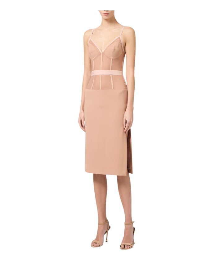 robe-midi-en-crepe-et-tulle