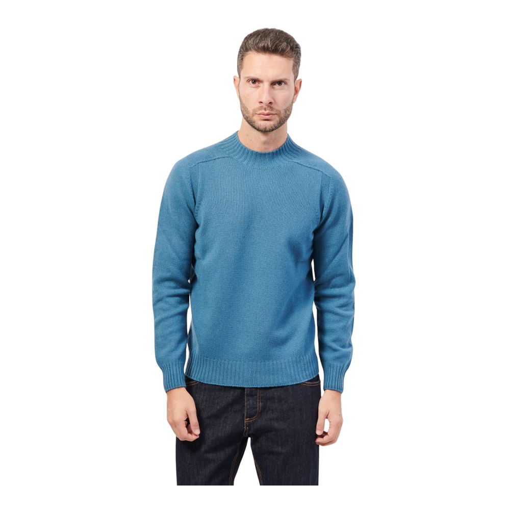 Gran Sasso Blauwe Alpaca Cashmere Trui Blue Heren