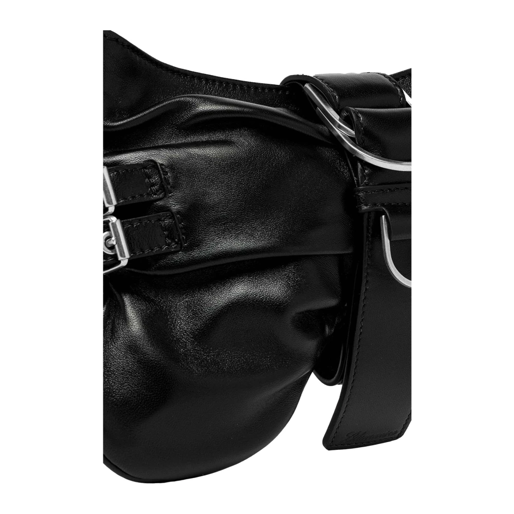 Blumarine Edgy Butterfly Nappa Leather Shoulder Bag Black Dames