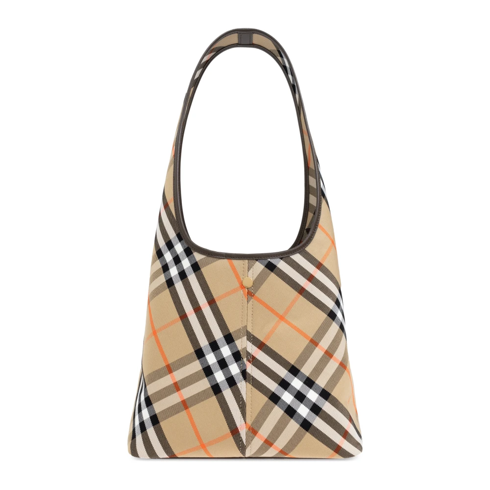 Burberry Ruitpatroon Schoudertas Beige Dames