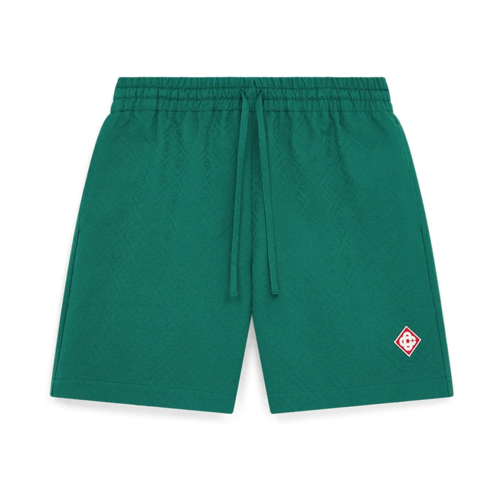 Casablanca Men's Green Cotton Monogram Jacquard Shorts