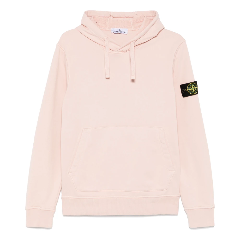 Stone Island Rosa Hoodie med Overlock-sömn Pink, Herr