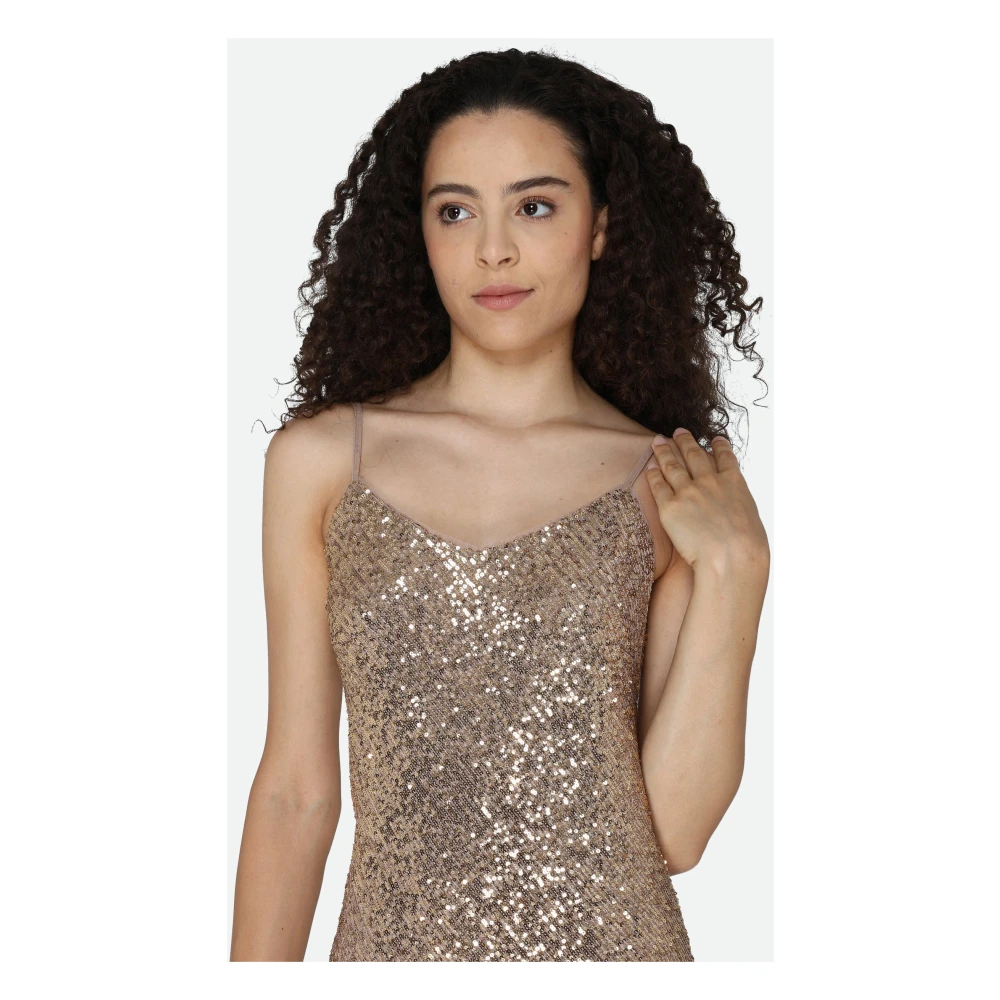 PATRIZIA PEPE Sequin Midi Jurk Yellow Dames